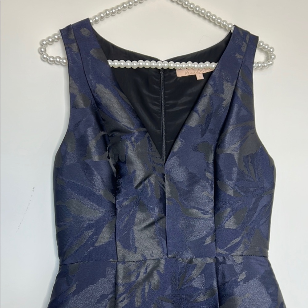 Anthropologie Navy and Black Floral Dress. Size 4